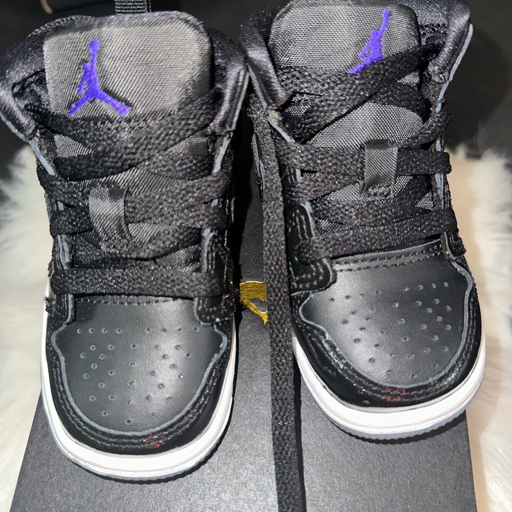 Kids Black and Purple Sneakers